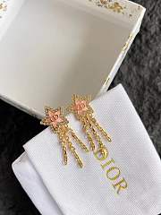 Dior Petit CD Lucky Baroque Earrings Gold Finish Metal Silver Tone Crystals and Macaron Pink Glass E4352 - 5