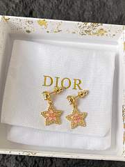 Dior Petit CD Lucky Baroque Earrings Gold Finish Metal Silver Tone Crystals and Macaron Pink Glass E4353 - 3