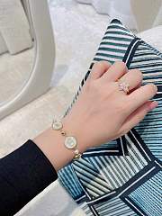 Petit CD Lucky Baroque Ring Gold Finish Metal Silver Tone Crystals and Macaron Pink Glass - 2