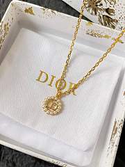 Dior Petit CD Circle Necklace Gold Finish Metal and White Resin Pearls - 1