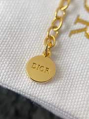 Dior Petit CD Circle Necklace Gold Finish Metal and White Resin Pearls - 6