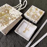 Dior Petit CD Circle Necklace Gold Finish Metal and White Resin Pearls - 5