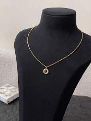 Dior Petit CD Circle Necklace Gold Finish Metal and White Resin Pearls - 4