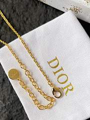 Dior Petit CD Circle Necklace Gold Finish Metal and White Resin Pearls - 2