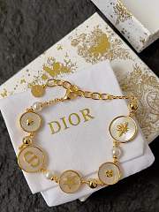 Dior D-Luck Bracelet Gold Finish Metal White Resin Pearls and White Mother-of-Pearl - 2