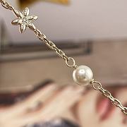 Dior Petit CD Daisy Necklace Pale Gold Finish Metal White Resin Pearls and Silver Tone Crystals - 5