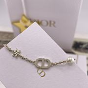 Dior Petit CD Daisy Necklace Pale Gold Finish Metal White Resin Pearls and Silver Tone Crystals - 4