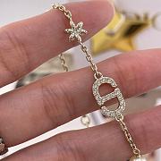 Dior Petit CD Daisy Necklace Pale Gold Finish Metal White Resin Pearls and Silver Tone Crystals - 2