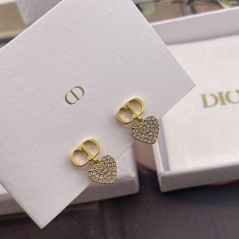Dior Clair D Lune Clip On Earrings Gold Finish Metal and Silver Tone Crystals