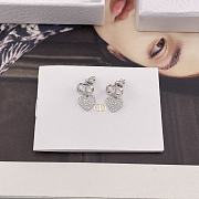 Dior Clair D Lune Clip On Earrings Silver Finish Metal and Silver Tone Crystals - 3