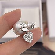 Dior Tribales Earrings Silver Finish Metal with White Resin Pearls and White Crystals - 4