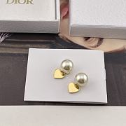 Dior Tribales Earrings Gold Finish Metal with White Resin Pearls and White Crystals - 6