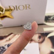 Dior Clair D Lune Stud Earrings Silver Finish Metal and White Crystals  - 4