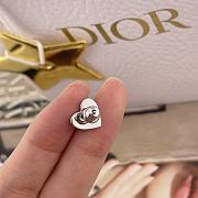 Dior Clair D Lune Stud Earrings Silver Finish Metal and White Crystals  - 3