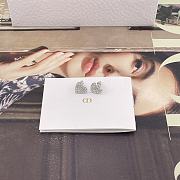 Dior Clair D Lune Stud Earrings Silver Finish Metal and White Crystals  - 2