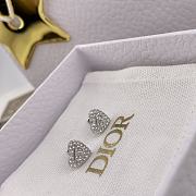 Dior Clair D Lune Stud Earrings Silver Finish Metal and White Crystals  - 1