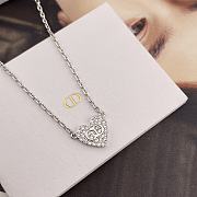 Dior Clair D Lune Necklace Silver Finish Metal and White Crystals - 3