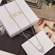 Dior Clair D Lune Necklace Silver Finish Metal and White Crystals - 6