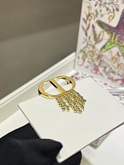 Lucky Dior Brooch Gold Finish Metal and White Resin Pearls - 4