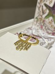 Lucky Dior Brooch Gold Finish Metal and White Resin Pearls - 3