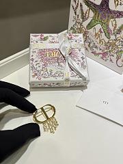 Lucky Dior Brooch Gold Finish Metal and White Resin Pearls - 2