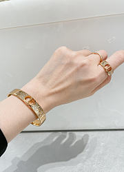 Dior 30 Montaigne Bangle Gold Finish Metal and Silver Tone Crystals - 4