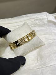 Dior 30 Montaigne Bangle Gold Finish Metal and Silver Tone Crystals - 3