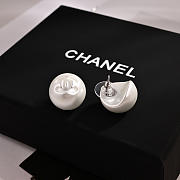 Chanel Stud Earrings White Pearl  - 5