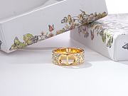 Dior 30 Montaigne Ring Gold Finish Metal and Silver Tone Crystals - 2