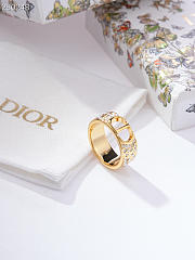 Dior 30 Montaigne Ring Gold Finish Metal and Silver Tone Crystals - 1