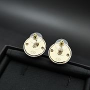 Chanel Stud Earrings Metal & Lambskin Golden & Black - 4