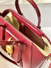 Givenchy Mini Antigona Lock Bag In Box Leather Burgundy - 29x20x13cm - 5