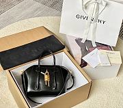 Givenchy Mini Antigona Lock Bag In Box Leather Black Gold - 29x20x13cm - 1