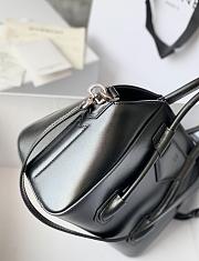 Givenchy Mini Antigona Lock Bag In Box Leather Black Silver - 29x20x13cm - 5