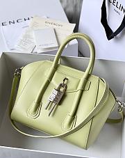 Givenchy Mini Antigona Lock Bag In Box Leather Green - 29x20x13cm - 4