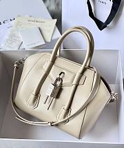 Givenchy Mini Antigona Lock Bag In Box Leather White - 29x20x13cm - 2