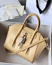 Givenchy Mini Antigona Lock Bag In Box Leather Beige - 29x20x13cm - 3