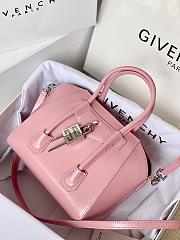 Givenchy Mini Antigona Lock Bag In Box Leather Pink - 29x20x13cm - 3