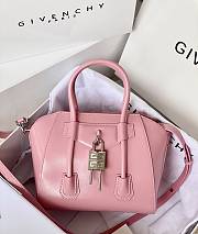 Givenchy Mini Antigona Lock Bag In Box Leather Pink - 29x20x13cm - 2