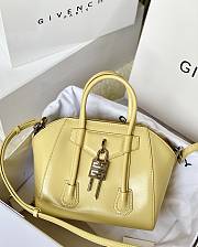 Givenchy Mini Antigona Lock Bag In Box Leather Yellow - 29x20x13cm - 6