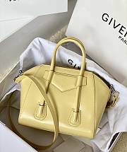 Givenchy Mini Antigona Lock Bag In Box Leather Yellow - 29x20x13cm - 2