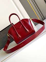 Givenchy Mini Antigona Lock Bag In Box Leather Red - 22x18x13cm - 3
