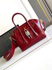 Givenchy Mini Antigona Lock Bag In Box Leather Red - 22x18x13cm - 2