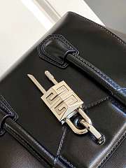 Givenchy Mini Antigona Lock Bag In Box Leather Black Silver - 22x18x13cm - 4