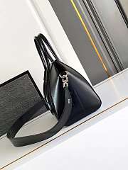 Givenchy Mini Antigona Lock Bag In Box Leather Black Silver - 22x18x13cm - 3