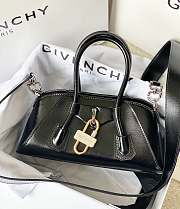 Givenchy Mini Antigona Lock Stretch In Box Leather Black - 22x12x8cm - 3