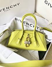 Givenchy Mini Antigona Lock Stretch In Box Leather Green - 22x12x8cm - 6