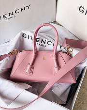 Givenchy Mini Antigona Lock Stretch In Box Leather Pink - 22x12x8cm - 5