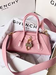 Givenchy Mini Antigona Lock Stretch In Box Leather Pink - 22x12x8cm - 2