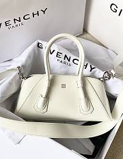 Givenchy Mini Antigona Lock Stretch In Box Leather White - 22x12x8cm - 5